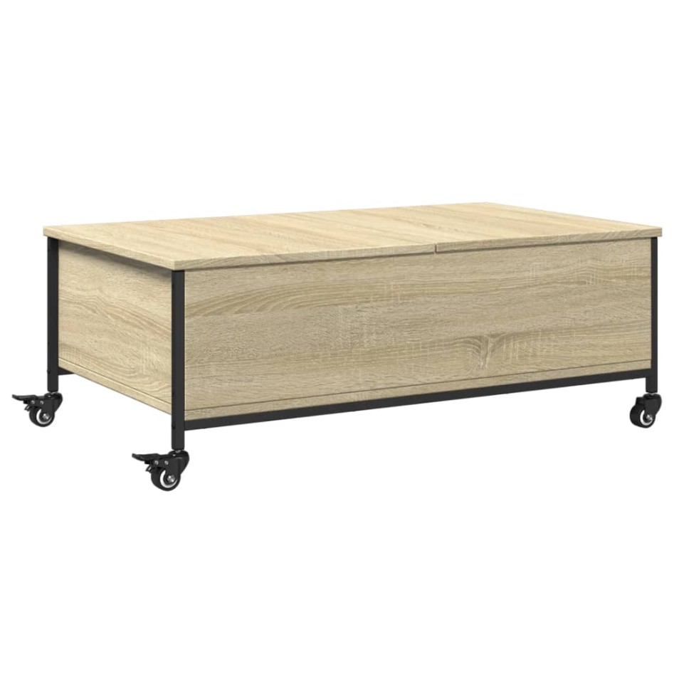 Mesa de centro con ruedas madera ingeniería Sonoma 91x55x34
