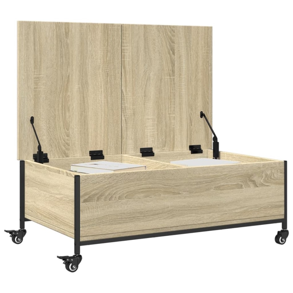 Mesa de centro con ruedas madera ingeniería Sonoma 91x55x34
