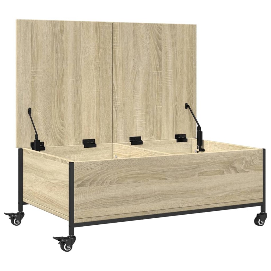 Mesa de centro con ruedas madera ingeniería Sonoma 91x55x34
