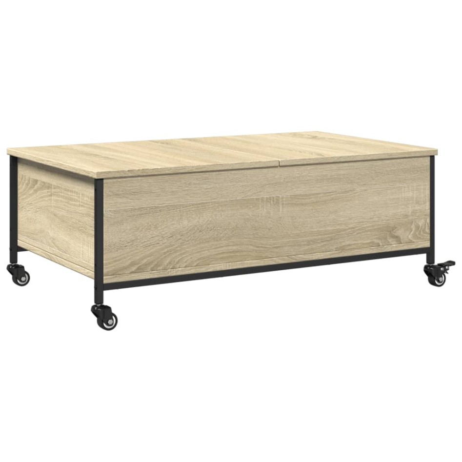 Mesa de centro con ruedas madera ingeniería Sonoma 91x55x34