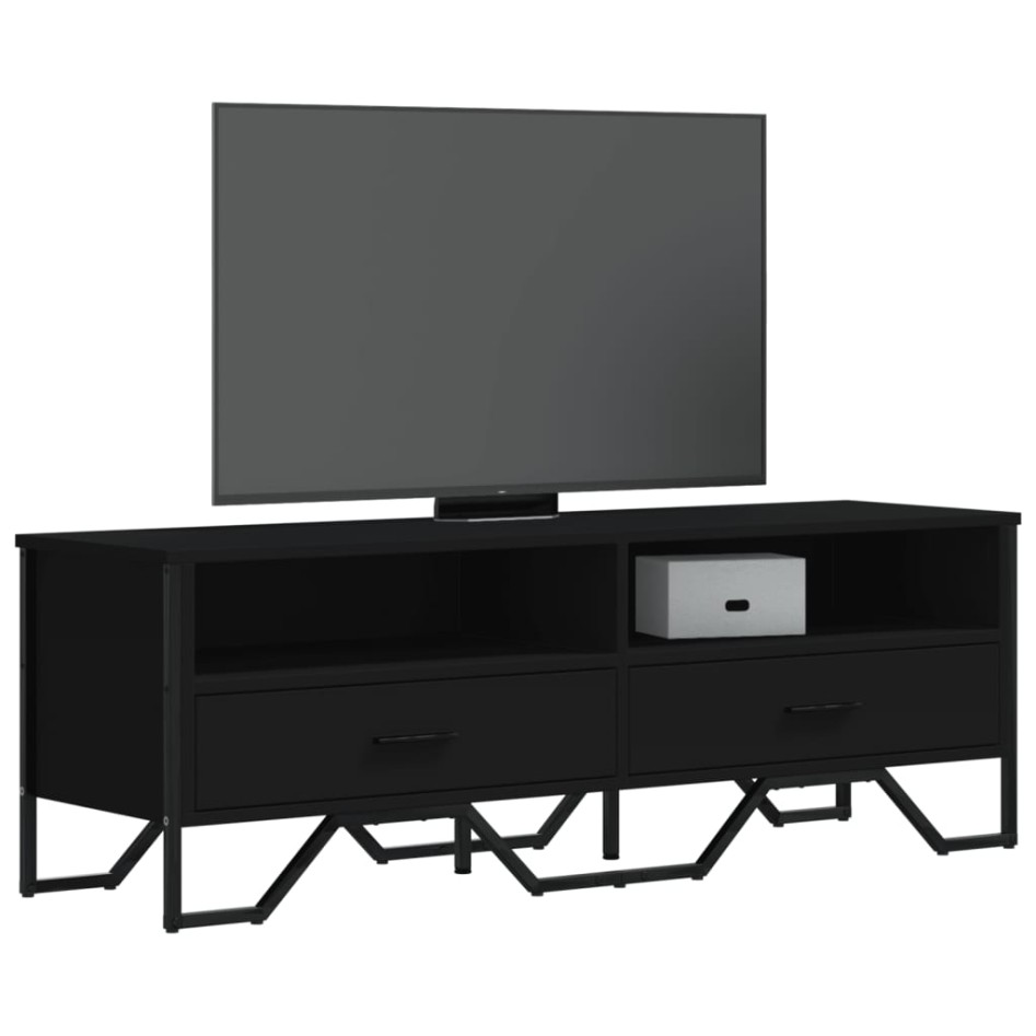 Mueble de TV madera de ingeniería negro 122x34x41