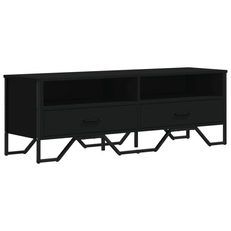 Mueble de TV madera de ingeniería negro 122x34x41