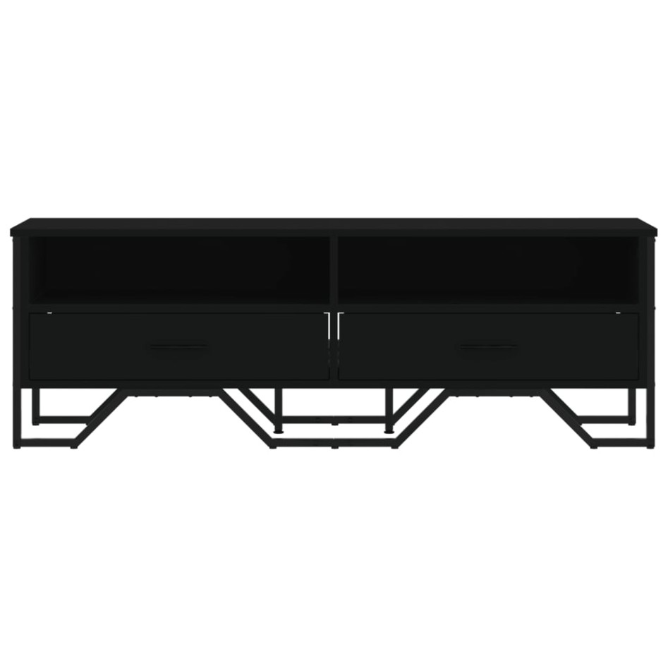 Mueble de TV madera de ingeniería negro 122x34x41