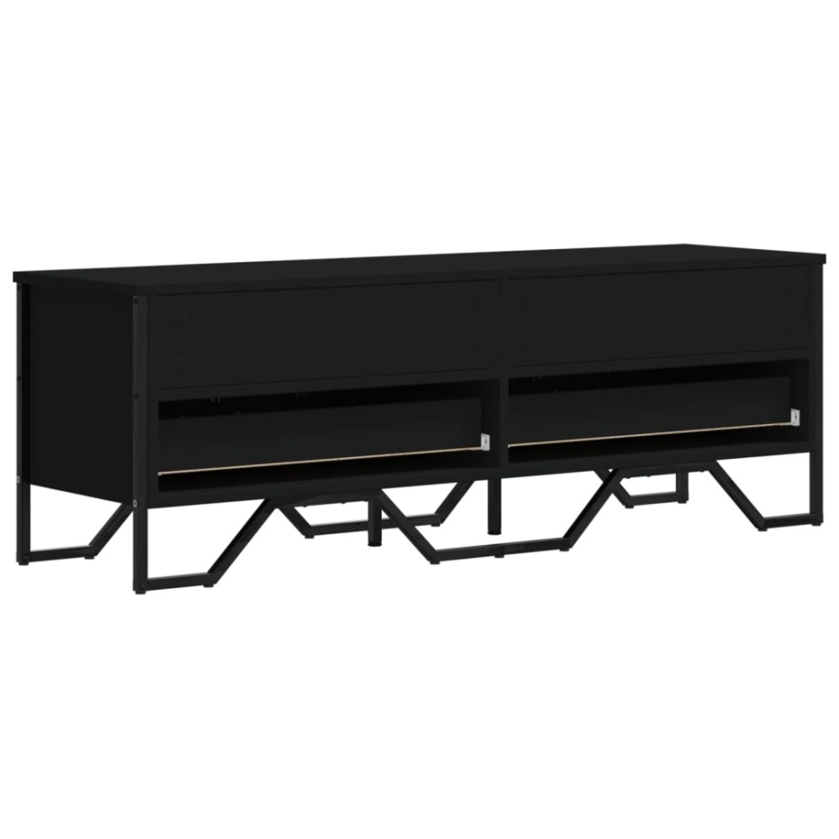 Mueble de TV madera de ingeniería negro 122x34x41