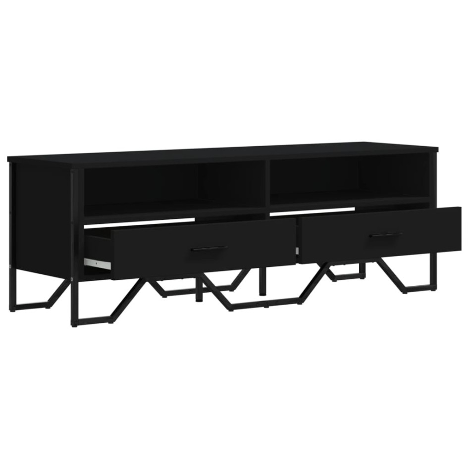 Mueble de TV madera de ingeniería negro 122x34x41