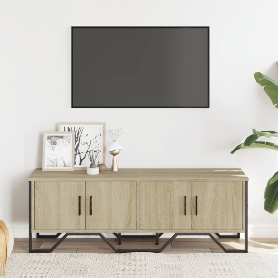 Mueble de TV madera de ingeniería roble Sonoma 122x34x41