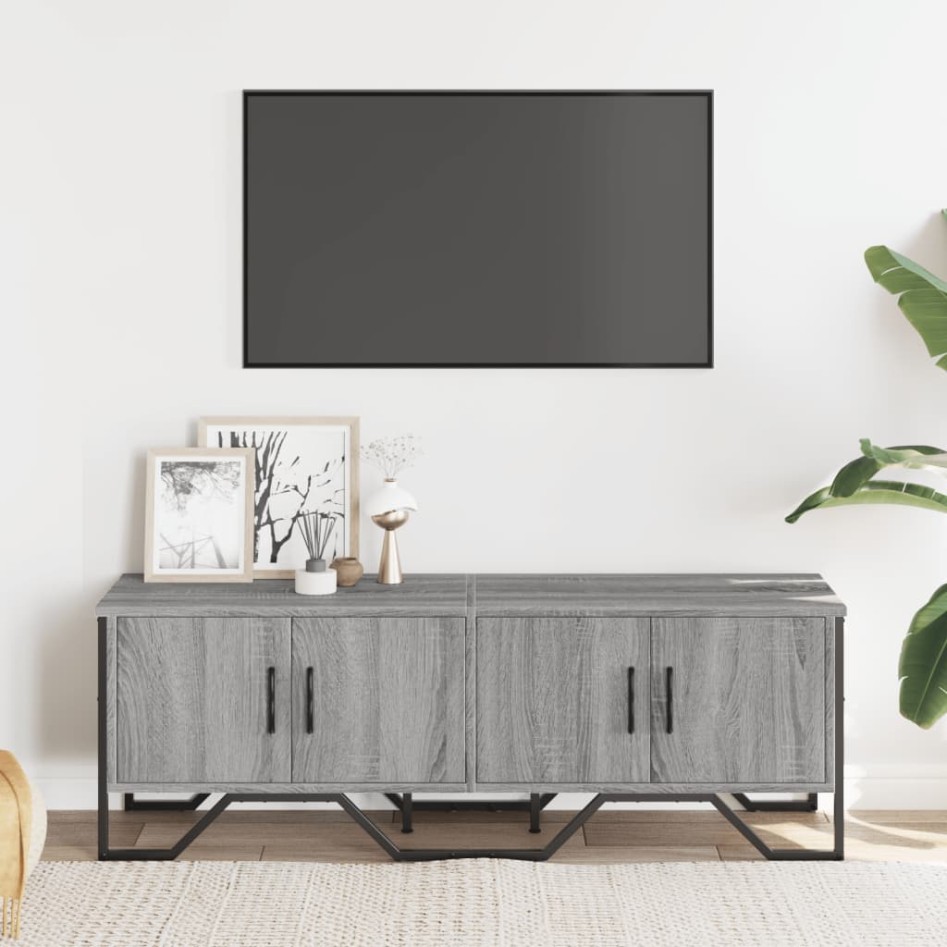 Mueble de TV madera de ingeniería gris sonoma 122x34x41