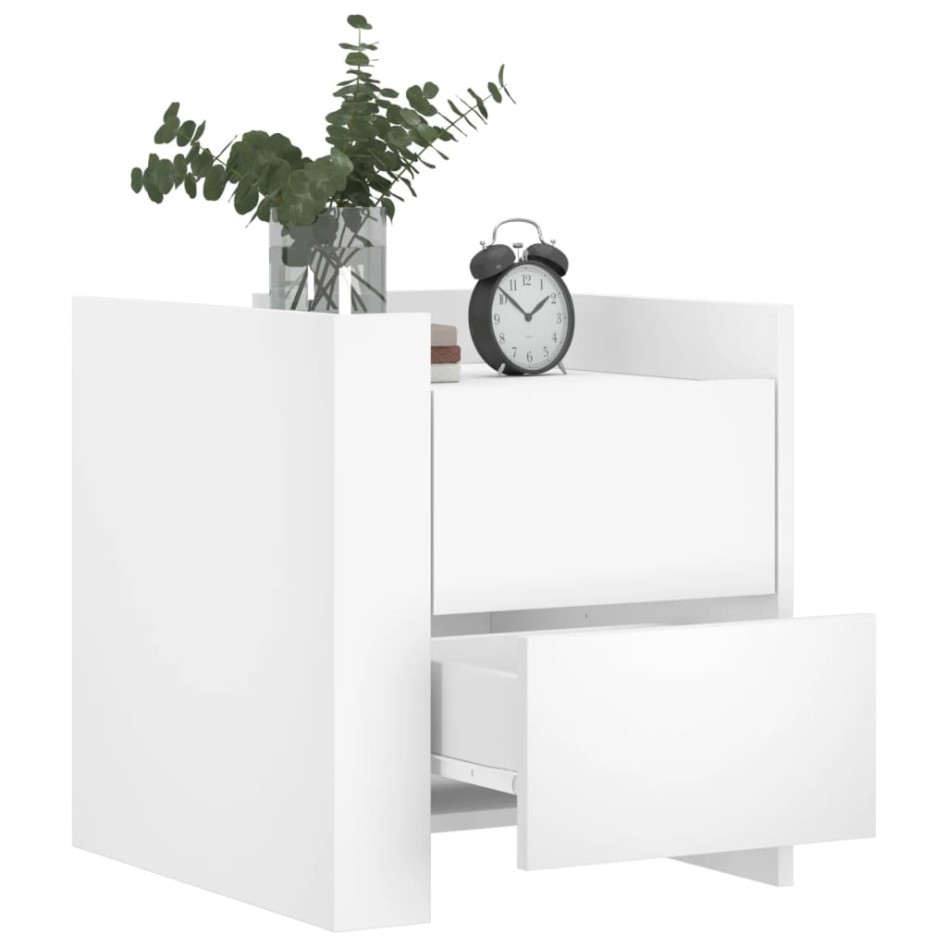 Mesita de noche madera de ingeniería blanco 45x50x50