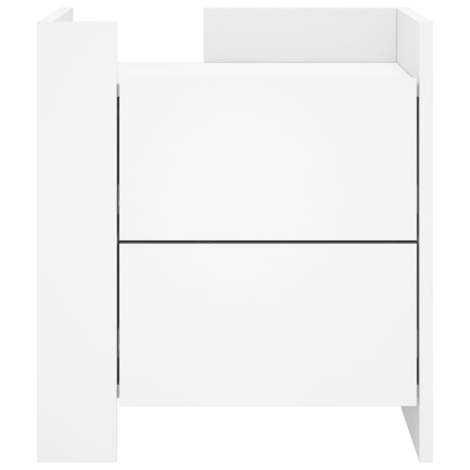 Mesita de noche madera de ingeniería blanco 45x50x50