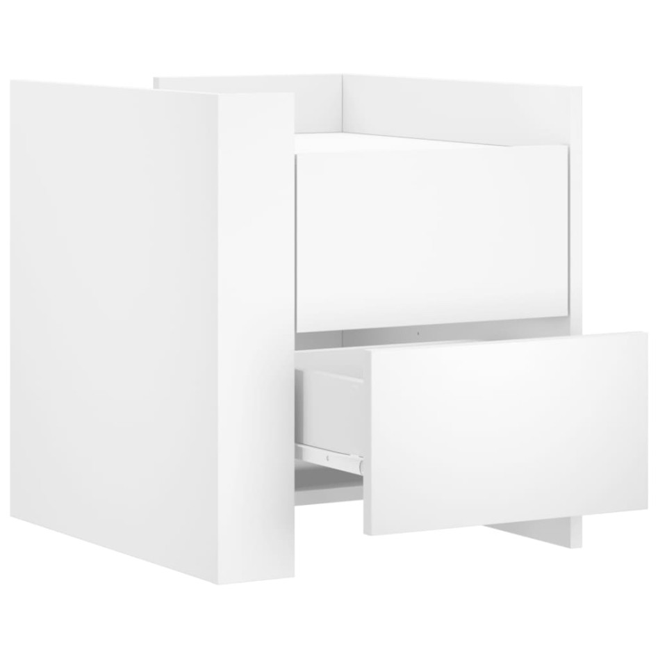 Mesita de noche madera de ingeniería blanco 45x50x50