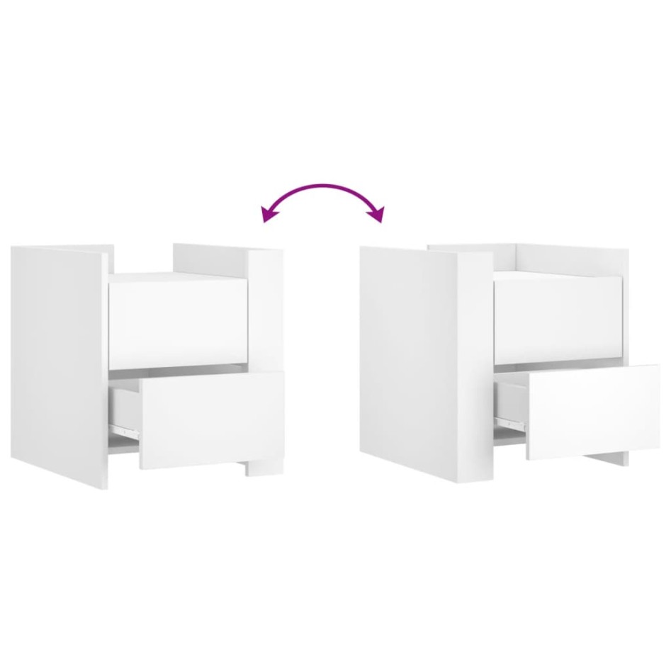 Mesita de noche madera de ingeniería blanco 45x50x50