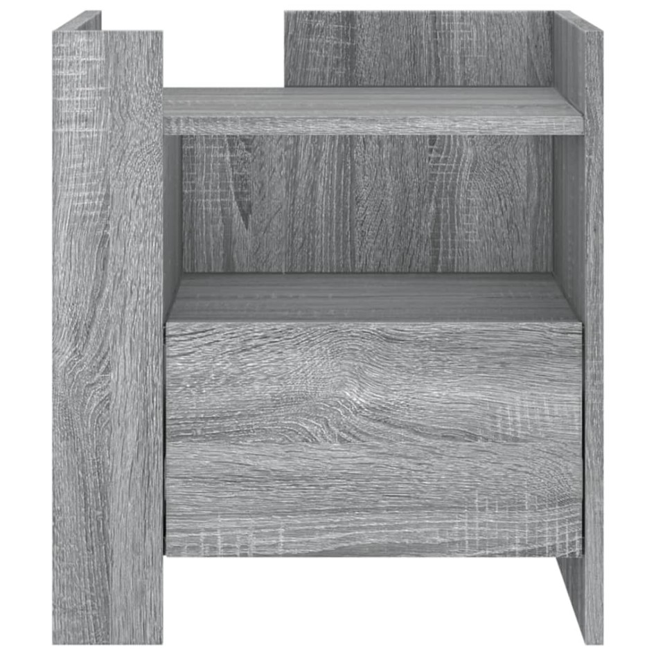 Mesita de noche madera de ingeniería gris Sonoma 45x50x50