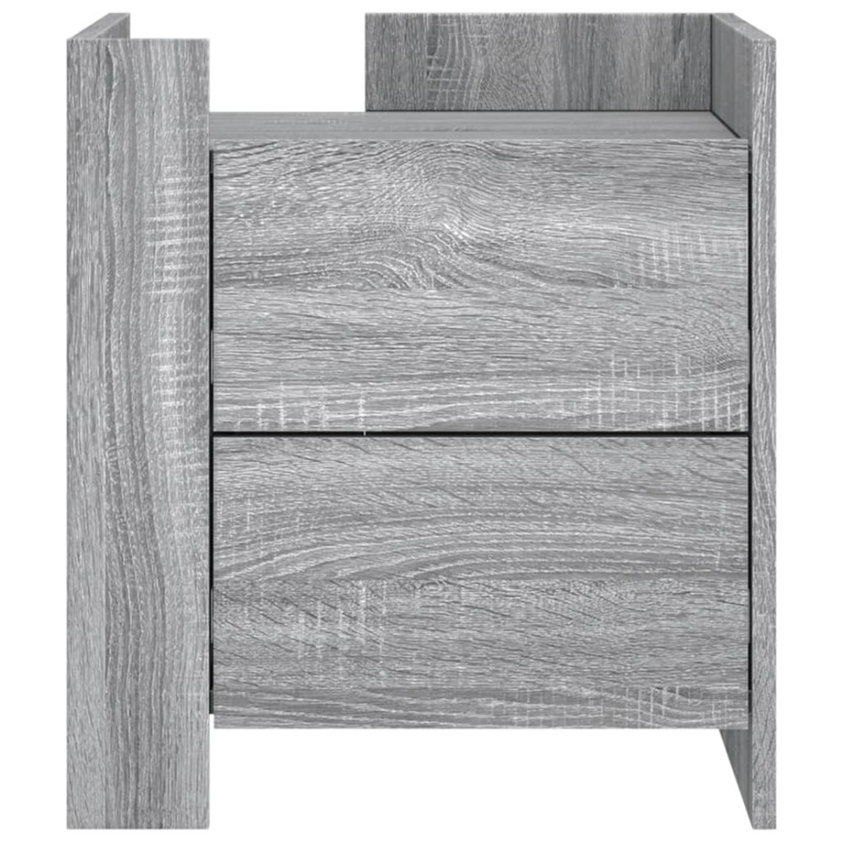 Mesita de noche madera de ingeniería gris Sonoma 45x50x50