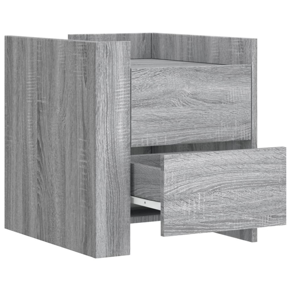 Mesita de noche madera de ingeniería gris Sonoma 45x50x50