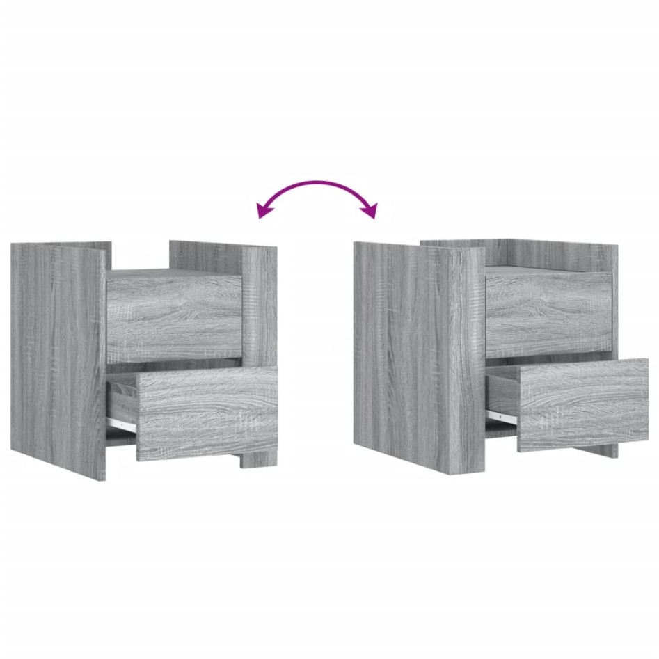 Mesita de noche madera de ingeniería gris Sonoma 45x50x50
