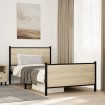 Estructura de cama sin colchón metal roble Sonoma 100x200 cm