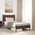 Estructura de cama sin colchón metal marrón roble 90x190