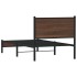 Estructura de cama sin colchón metal marrón roble 90x190