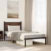 Estructura de cama sin colchón metal marrón roble 75x190 cm