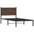Estructura de cama sin colchón metal marrón roble 90x190