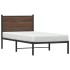 Estructura de cama sin colchón metal marrón roble 90x190
