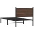 Estructura de cama sin colchón metal marrón roble 90x190