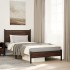 Estructura de cama sin colchón metal marrón roble 100x190