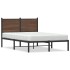 Estructura de cama sin colchón metal marrón roble 120x190
