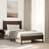 Estructura de cama sin colchón metal marrón roble 100x200