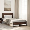 Estructura de cama sin colchón metal marrón roble 100x200 cm