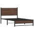 Estructura de cama sin colchón metal marrón roble 100x200