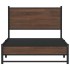 Estructura de cama sin colchón metal marrón roble 100x200