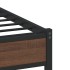 Estructura de cama sin colchón metal marrón roble 100x200