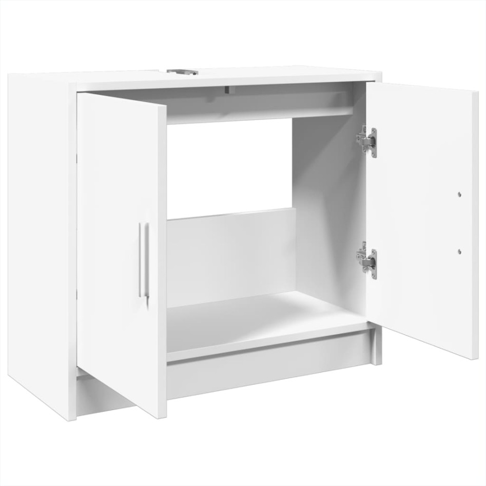Armario para lavabo madera de ingeniería blanco 63x29x55