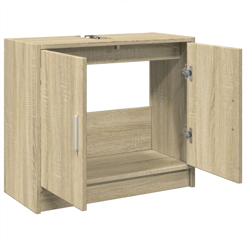 Armario de lavabo madera de ingeniería roble Sonoma 63x29x55