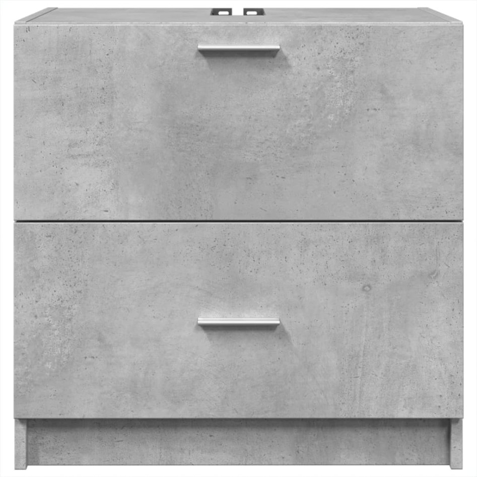 Armario de lavabo madera ingeniería gris hormigón 59x37x59