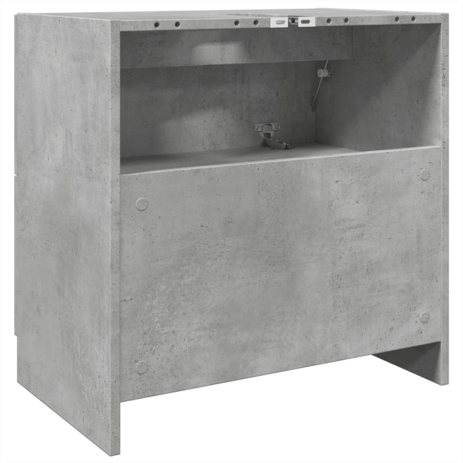 Armario de lavabo madera ingeniería gris hormigón 59x37x59