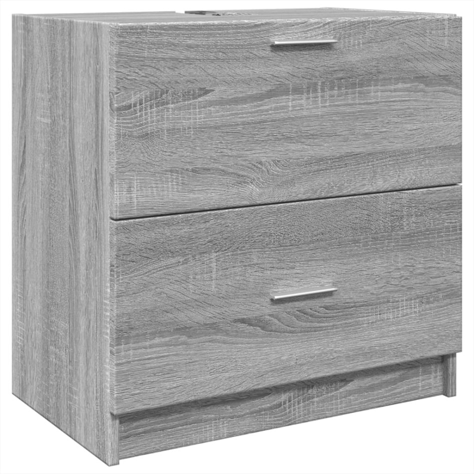 Armario de lavabo madera de ingeniería gris Sonoma 59x37x59