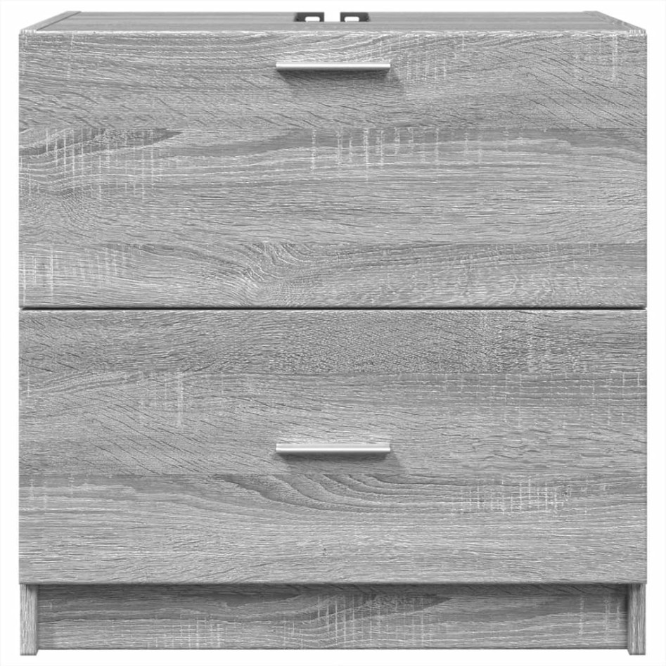 Armario de lavabo madera de ingeniería gris Sonoma 59x37x59