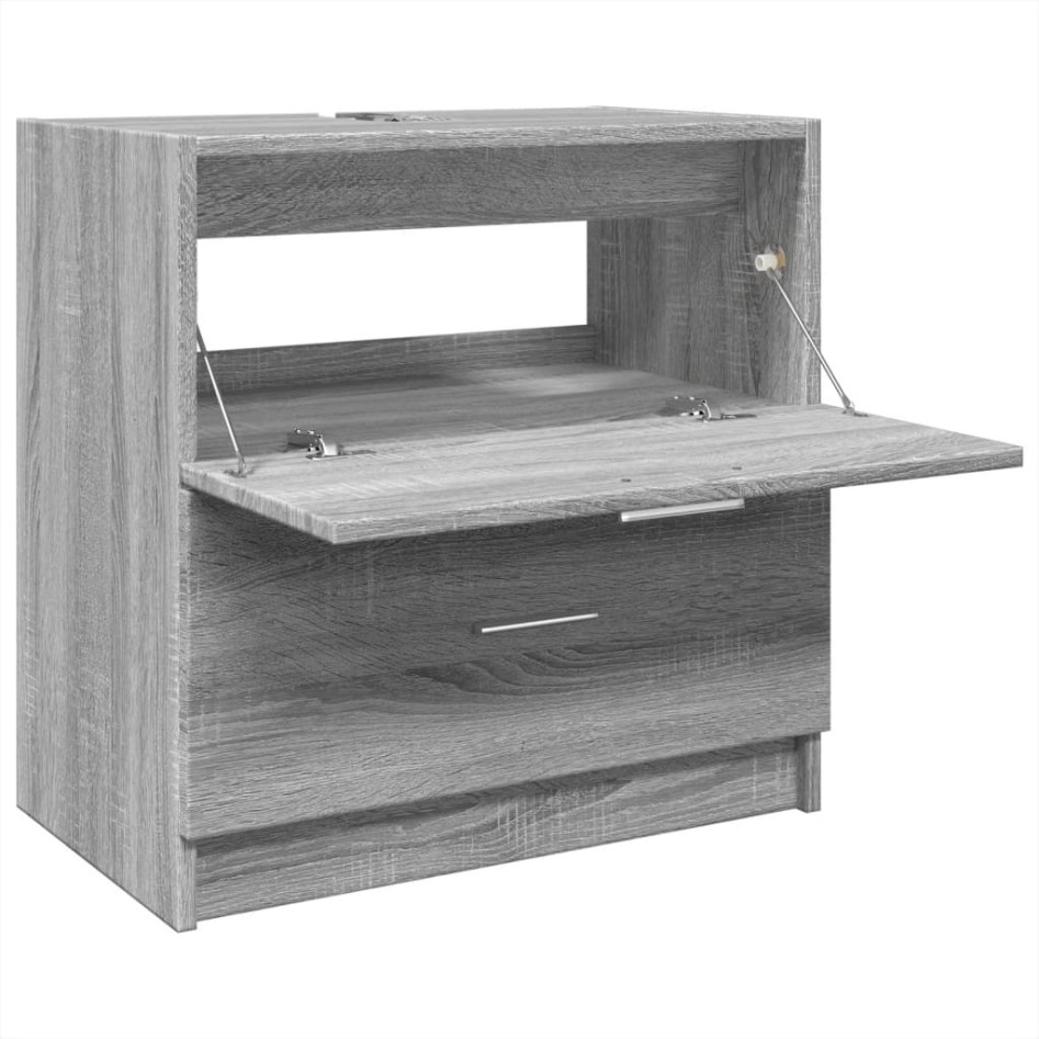 Armario de lavabo madera de ingeniería gris Sonoma 59x37x59