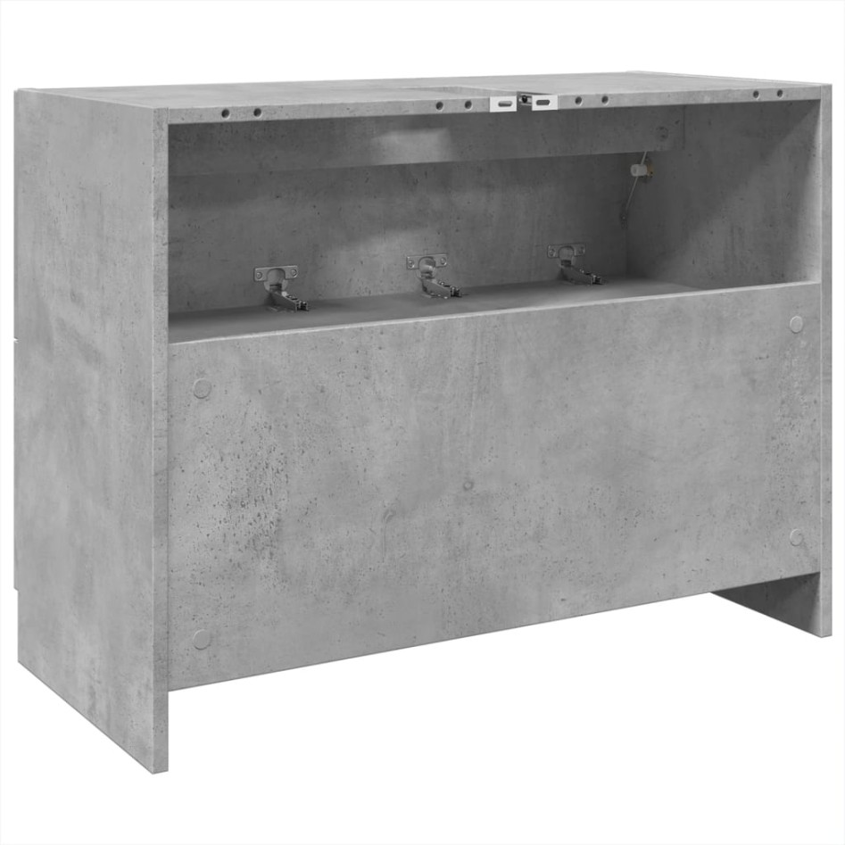 Armario de lavabo madera ingeniería gris hormigón 78x37x59