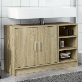 Armario de lavabo madera de ingeniería roble Sonoma 90x29x55