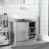 Armario de lavabo madera ingeniería gris hormigón 63x29x55