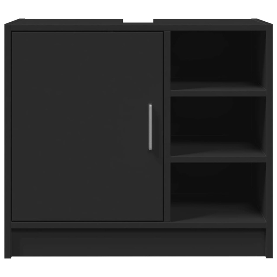 Armario para lavabo madera de ingeniería negro 63x29x55