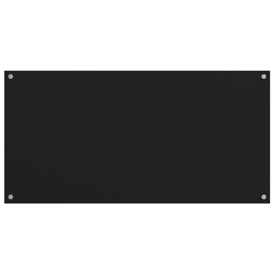 Salpicaderos de cocina 2 uds vidrio templado negro 80x50