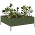 Arriate de acero verde oliva 100x100x25