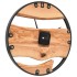 Reloj de pared hierro y madera de olivo marrón Ø35