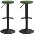 Taburetes de cocina 2 unidades terciopelo verde