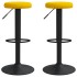 Taburetes de cocina 2 unidades terciopelo amarillo