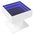 Mesa de centro con luz LED madera ingeniería blanca 50x50x45